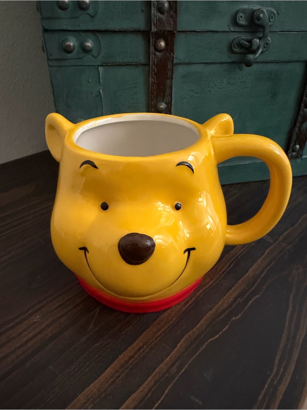 Disney Yellow Winnie The Pooh Coffee Mug With 3d Face 20oz